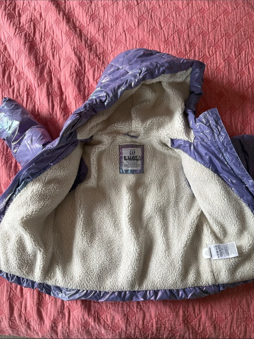 GAP Iridescent Lavender Hooded Puffer